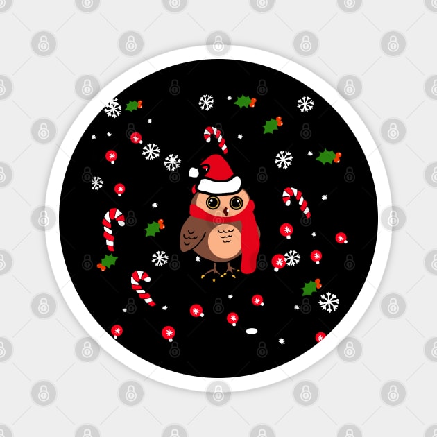 Christmas snow owl Magnet by Mermaidssparkle